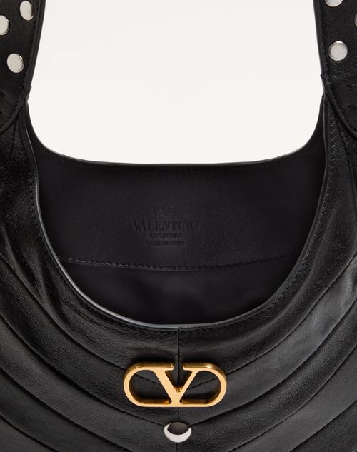 Valentino Garavani Hoboho Small Nappa Leather Hobo Bag With Chevron Pattern And Studs - Image 4
