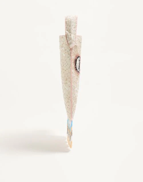 Valentino Garavani Le Chat De La Maison Embroidered Shoulder Bag With Fringes - Image 4
