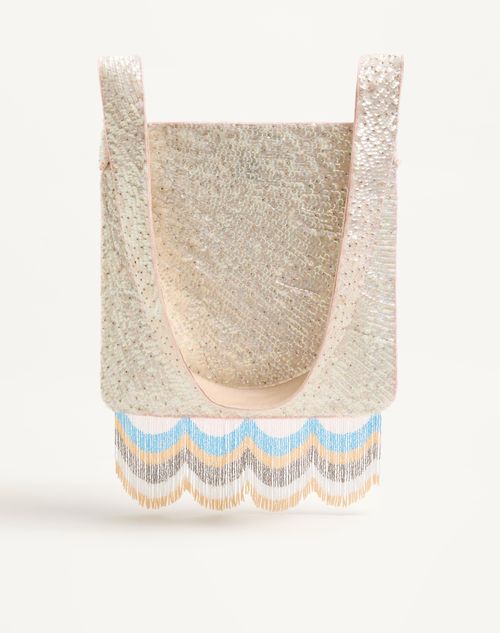 Valentino Garavani Le Chat De La Maison Embroidered Shoulder Bag With Fringes - Image 5