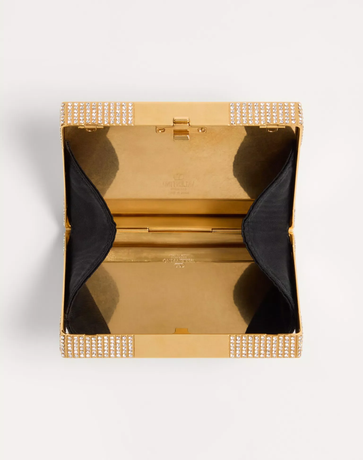 Valentino Garavani Minaumorphe Minaudière In Metal With Swarovski® Crystals And Satin Case - Image 3