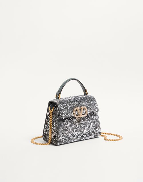 Valentino Garavani Mini Vsling Handbag With Rhinestones And Jewel Logo - Image 5