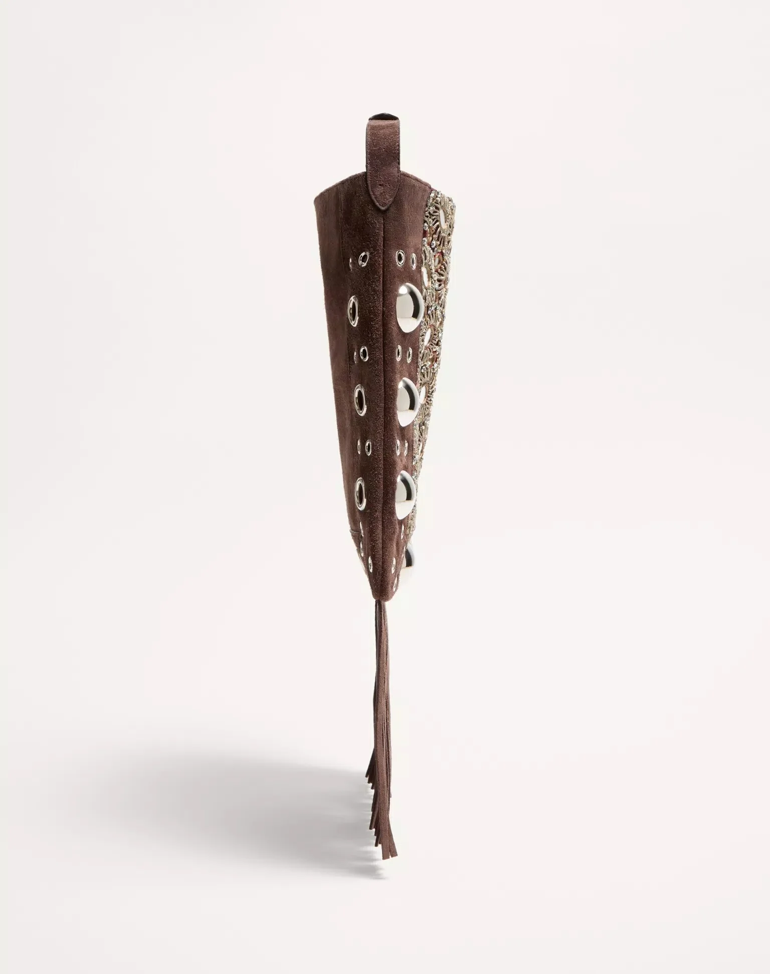 Valentino Garavani Nellcôte Embroidered Shoulder Bag With Fringes - Image 4
