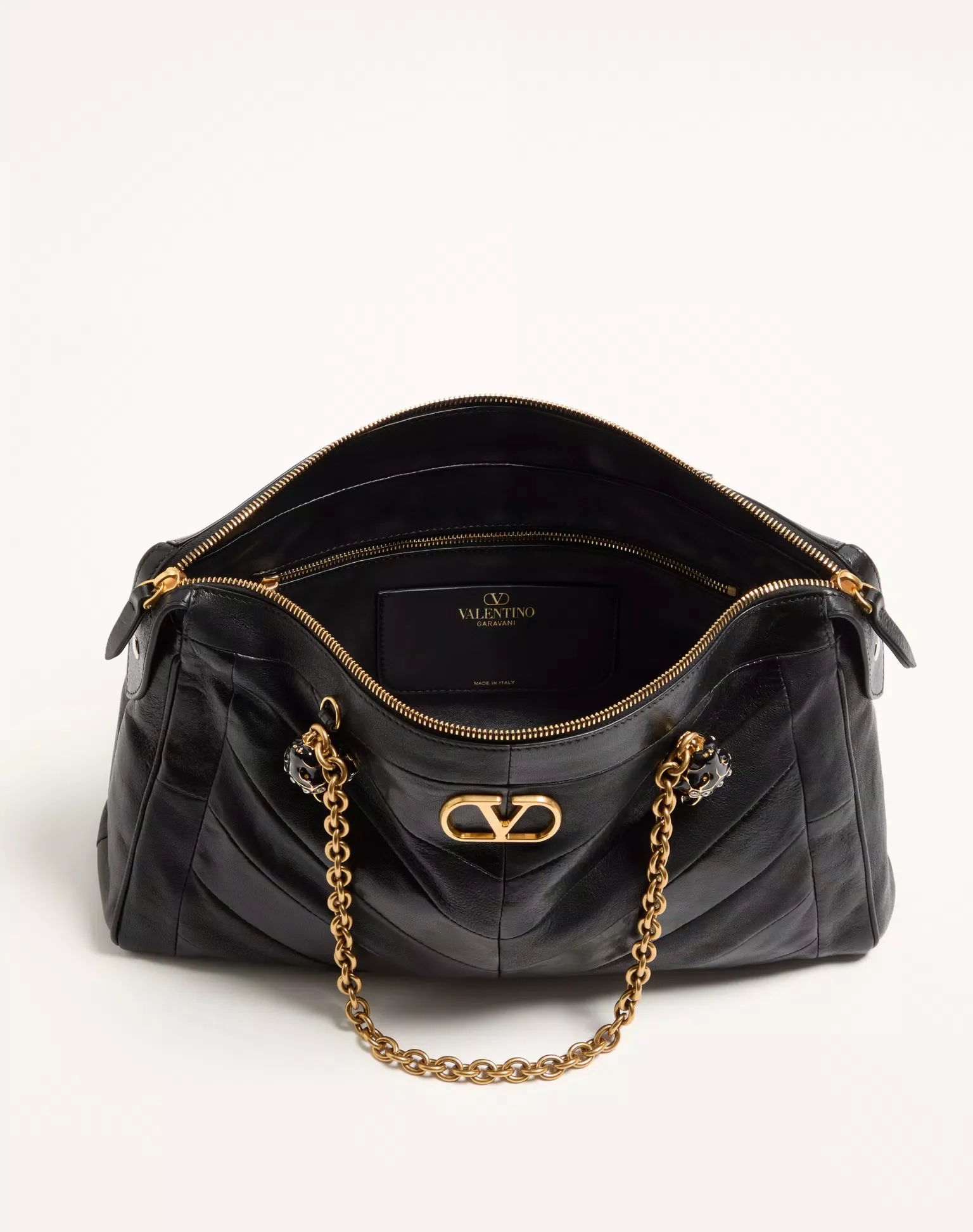 Valentino Garavani Panthea Shoulder Bag In Nappa Leather With Chevron Pattern - Image 3