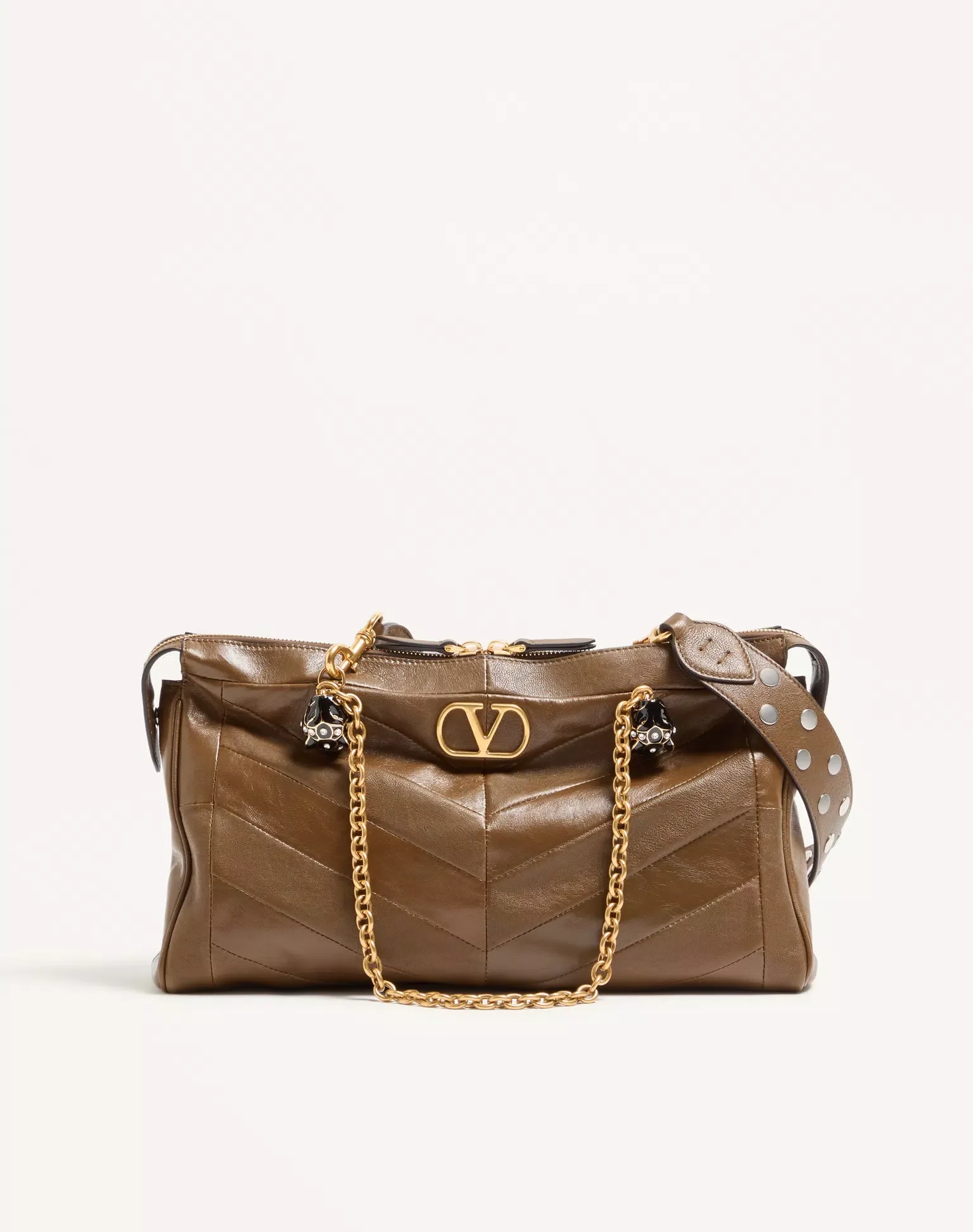 Valentino Garavani Panthea Shoulder Bag In Nappa Leather With Chevron Pattern - Image 4