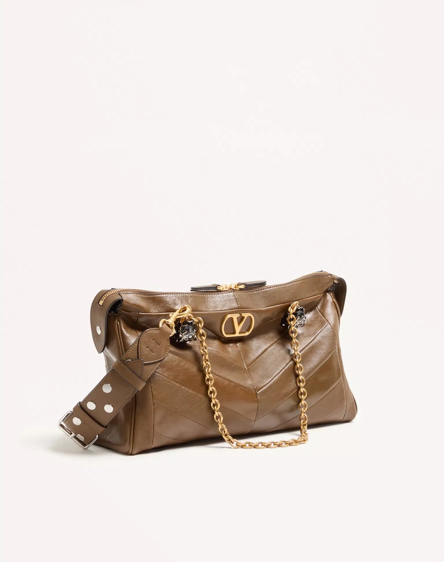 Valentino Garavani Panthea Shoulder Bag In Nappa Leather With Chevron Pattern - Image 6