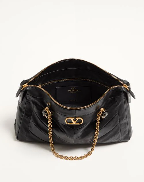 Valentino Garavani Panthea Shoulder Bag In Nappa Leather With Chevron Pattern - Image 2