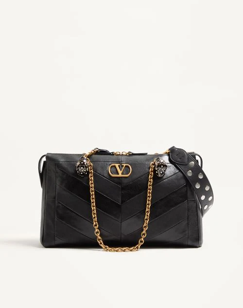 Valentino Garavani Panthea Shoulder Bag In Nappa Leather With Chevron Pattern - Image 4