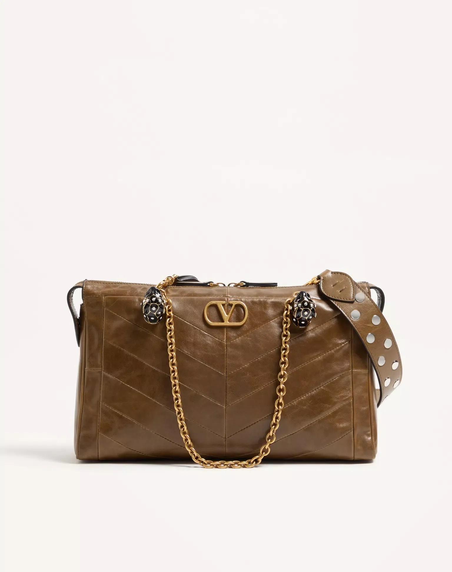 Valentino Garavani Panthea Shoulder Bag In Nappa Leather With Chevron Pattern - Image 6