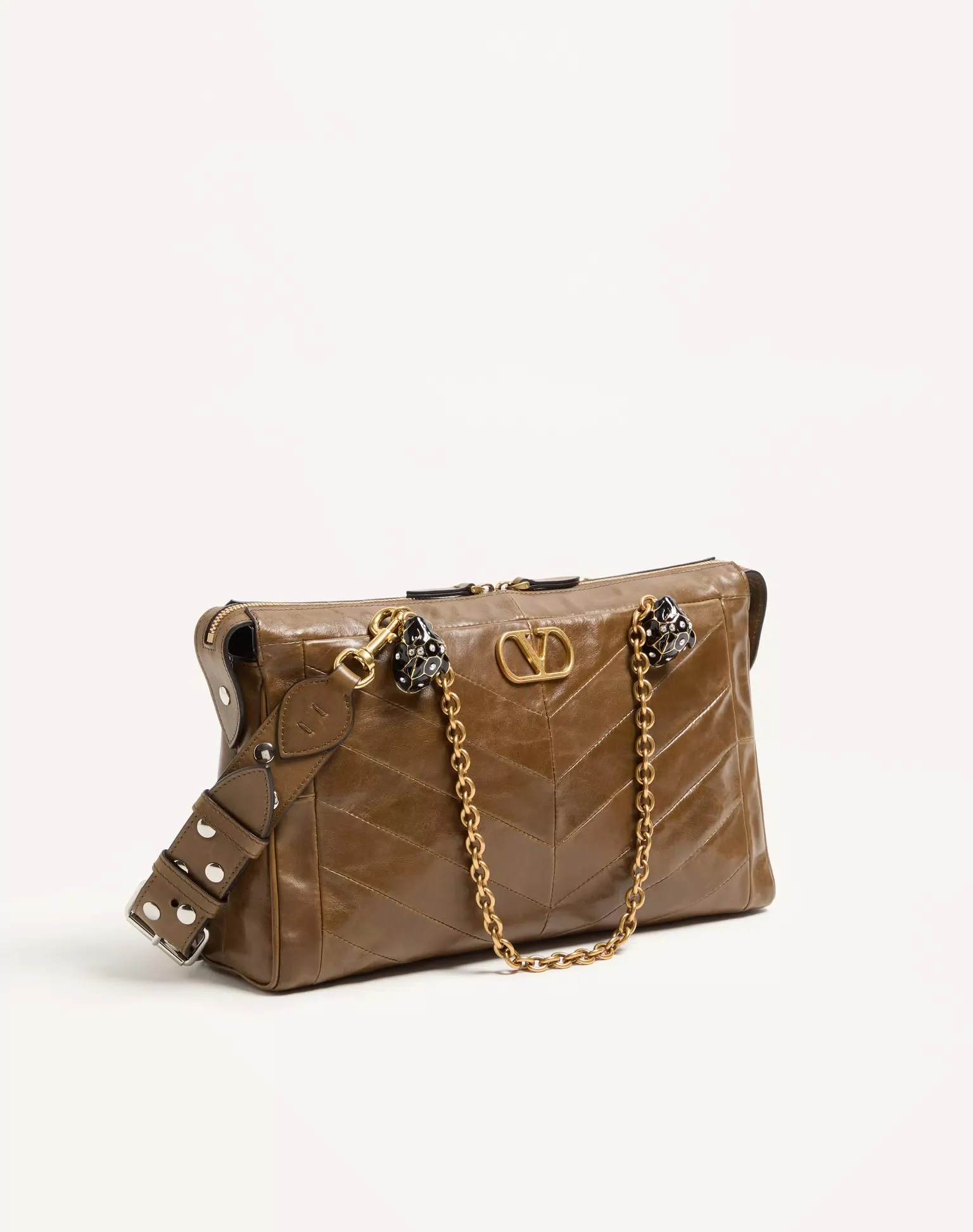 Valentino Garavani Panthea Shoulder Bag In Nappa Leather With Chevron Pattern - Image 7