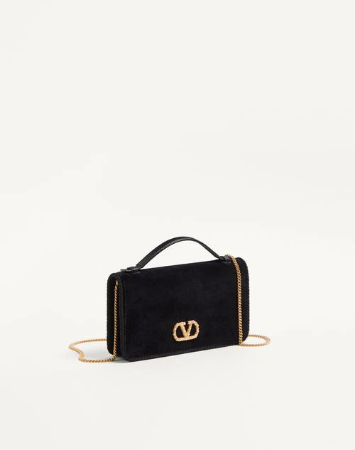 Vlogo Signature Velvet Chain Wallet With Jewel Logo - Image 2