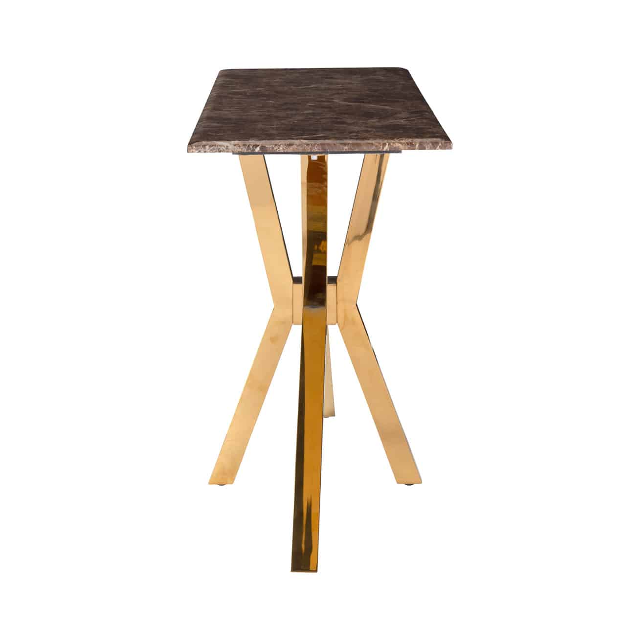 Wall Conrad table with faux emperador marble (Gold) - Image 2