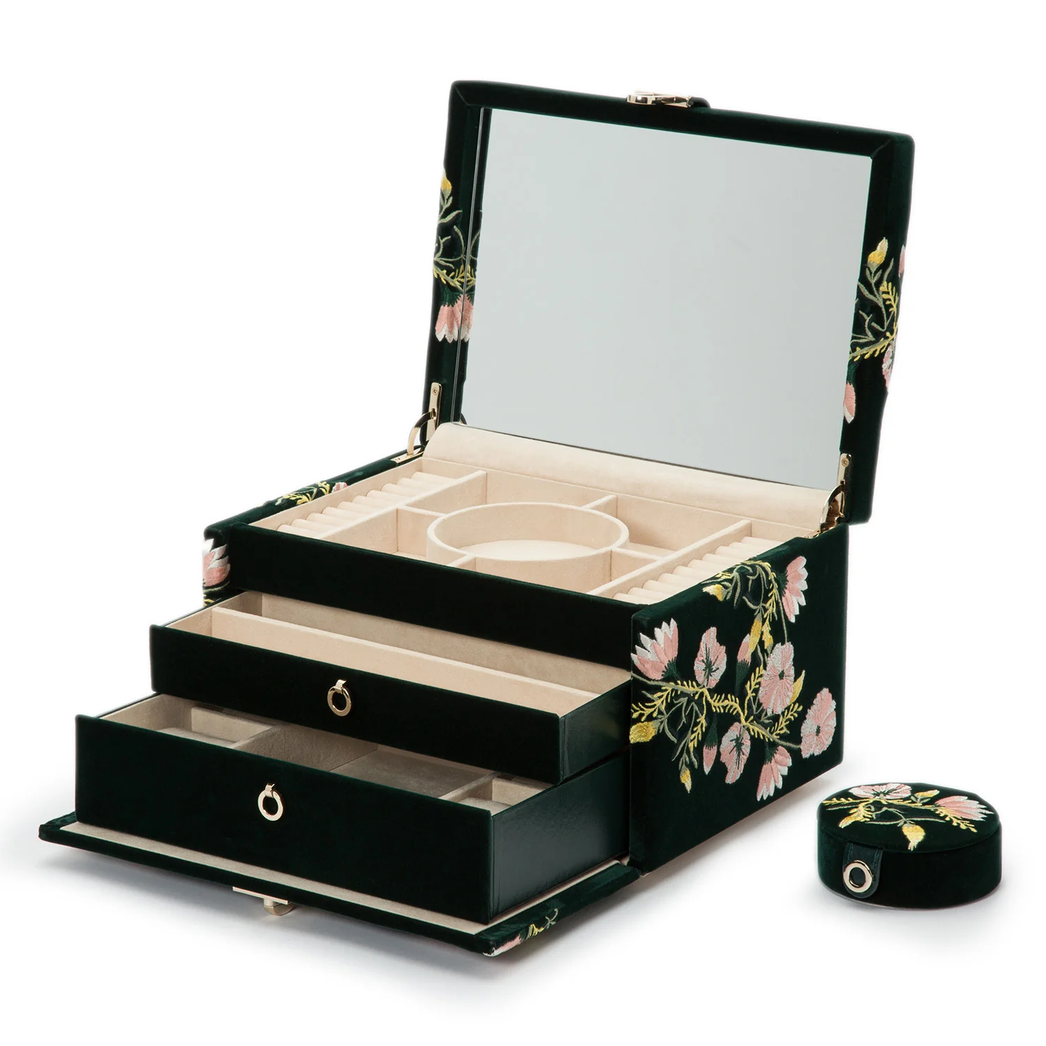 Zoe Medium Jewelry Box Forest Green - Image 4