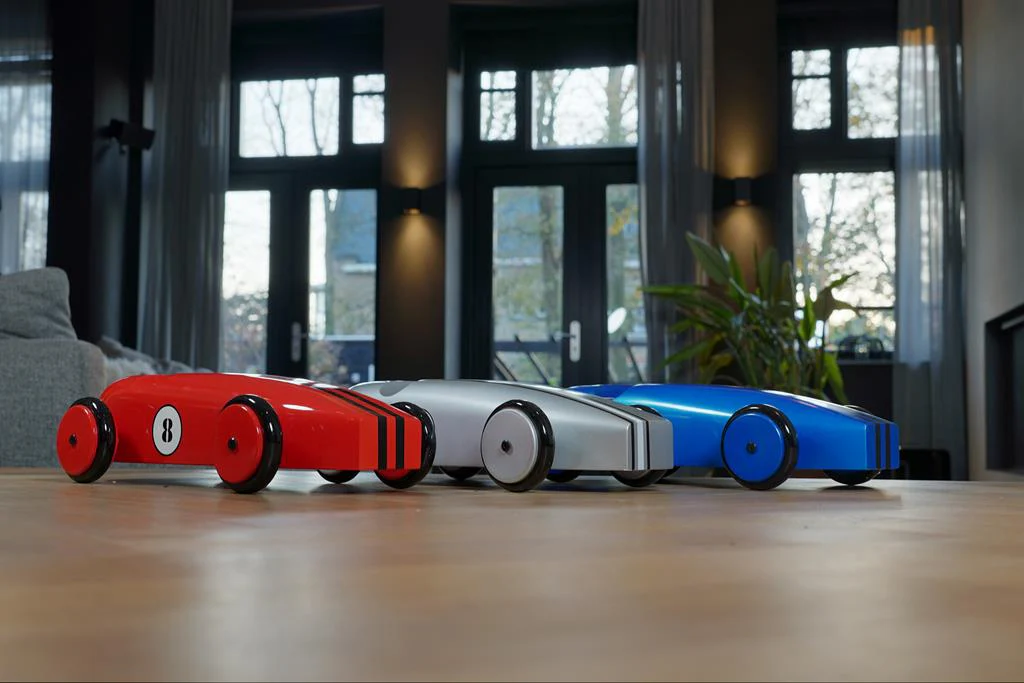 Wood Car Model, Blue - Image 2