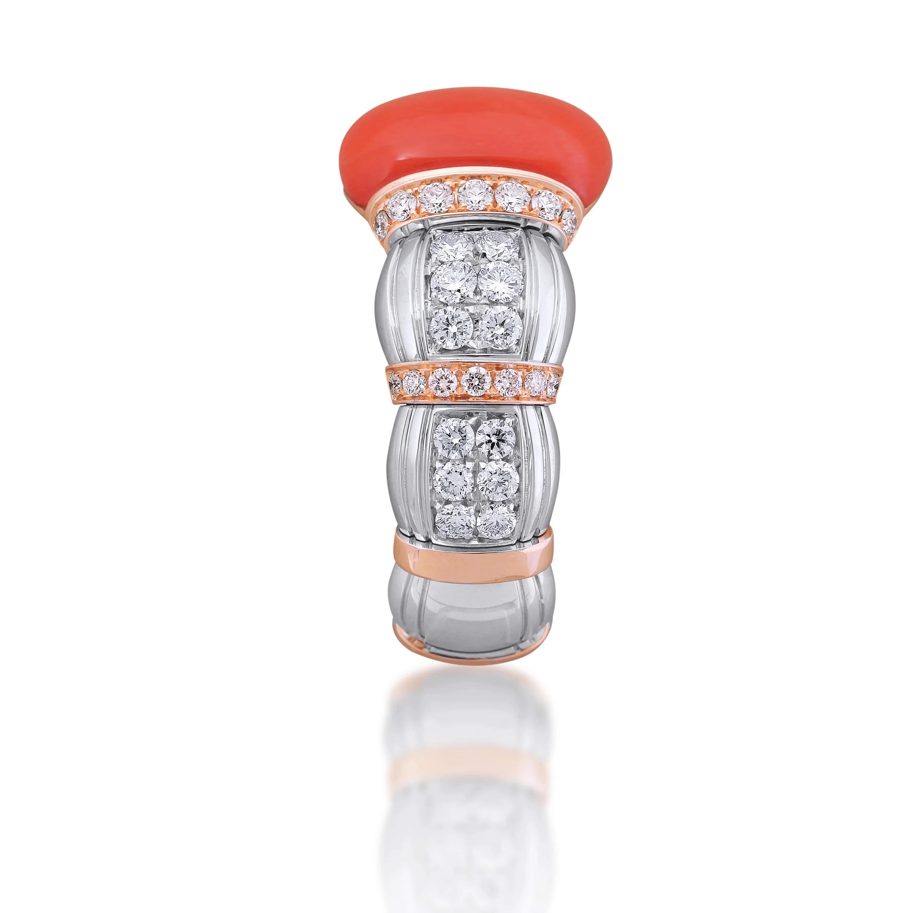 Xpandable™ diamond and coral ring - Image 4