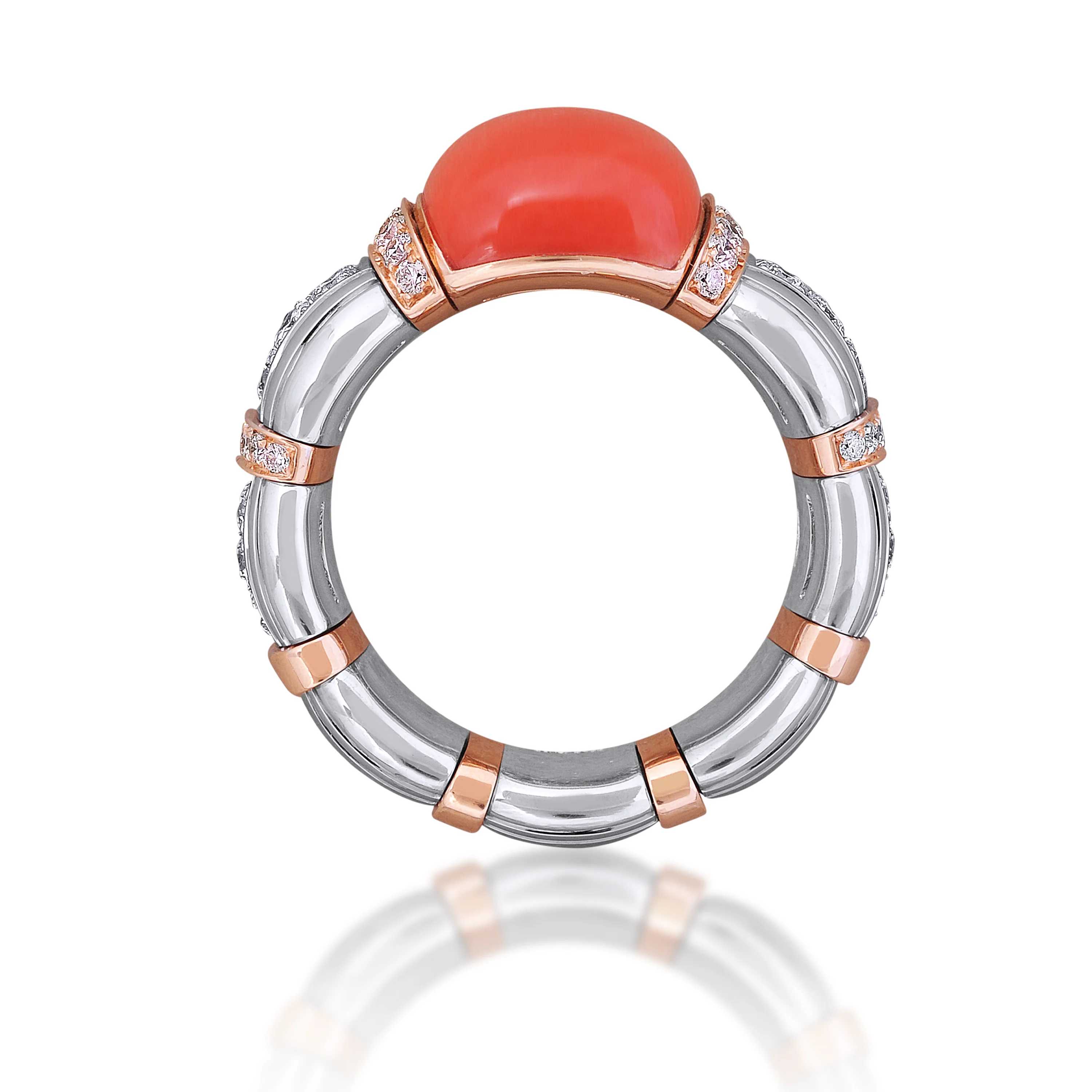 Xpandable™ diamond and coral ring - Image 5