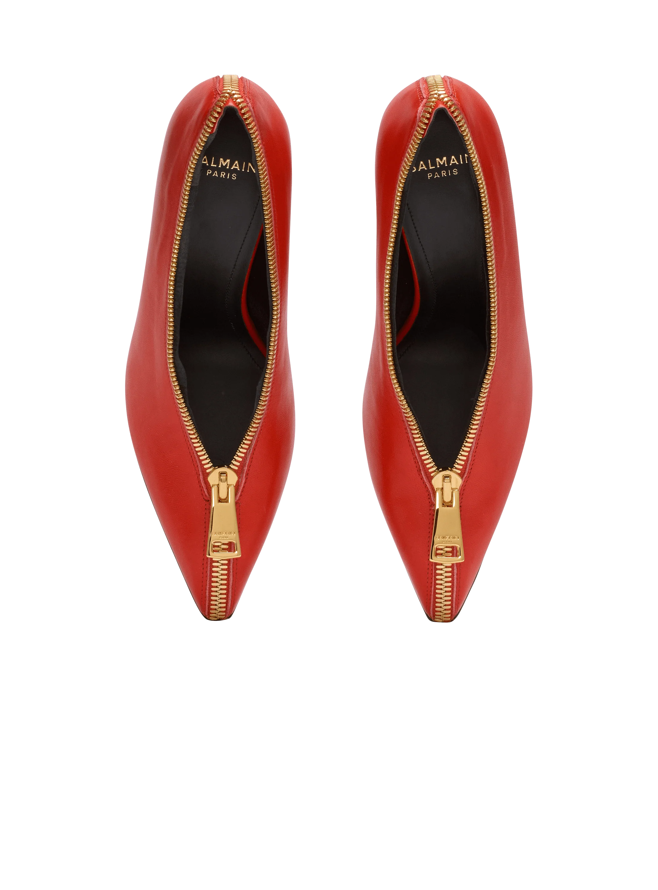 Zip Wedge Pumps In Lambskin Leather - Image 3