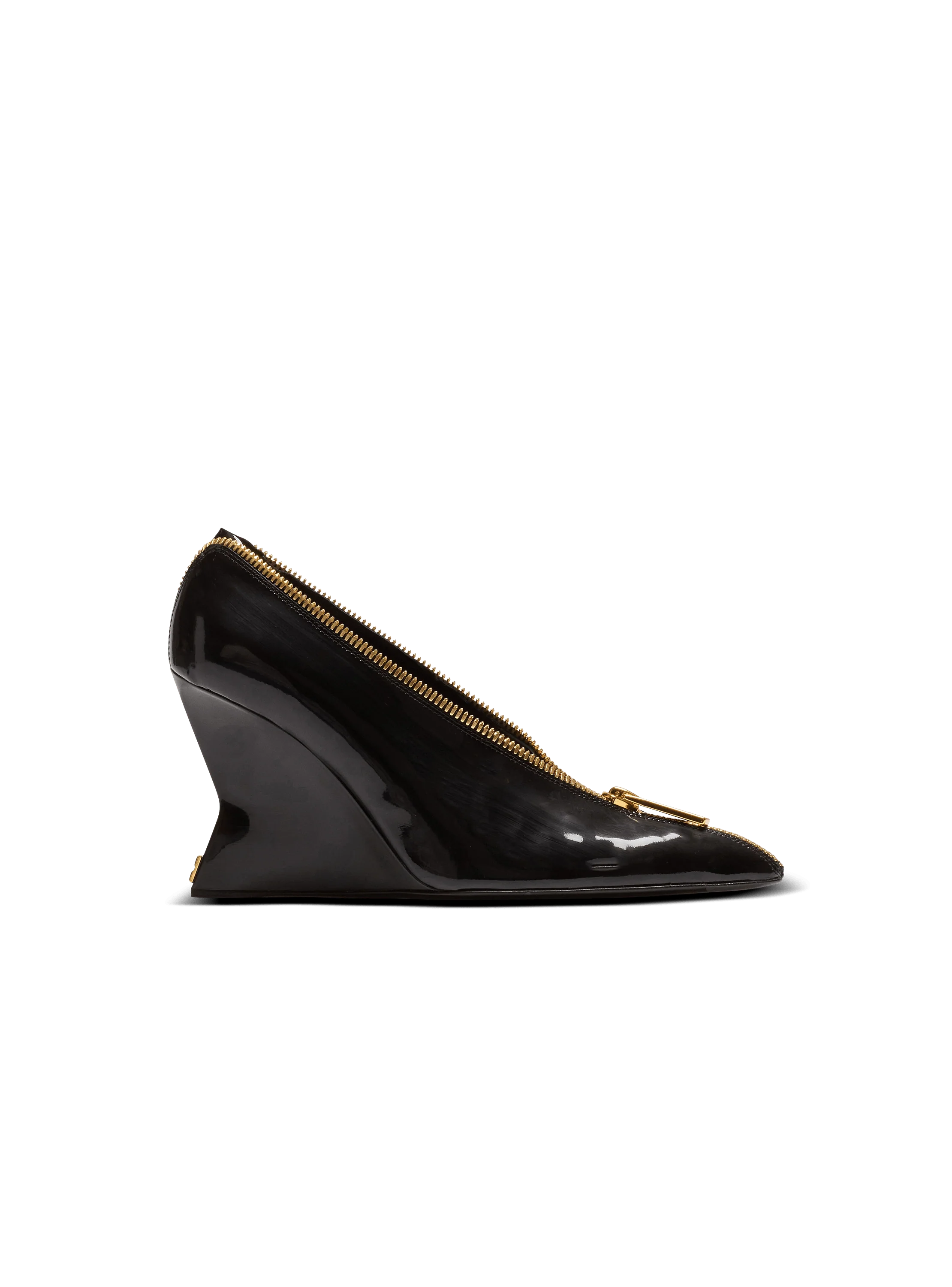 Zip Wedge Pumps In Lambskin Leather - Image 5
