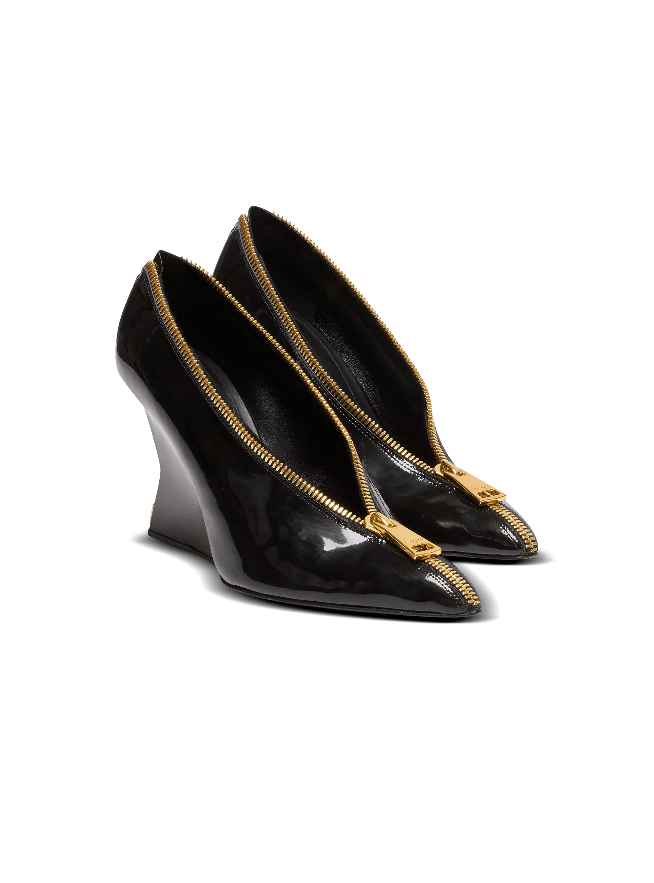 Zip Wedge Pumps In Lambskin Leather - Image 6